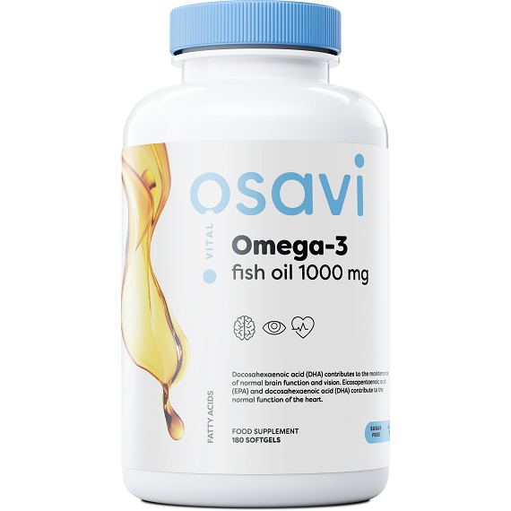 Omega-3 Fish Oil 1000mg (Lemon) - 180 softgels